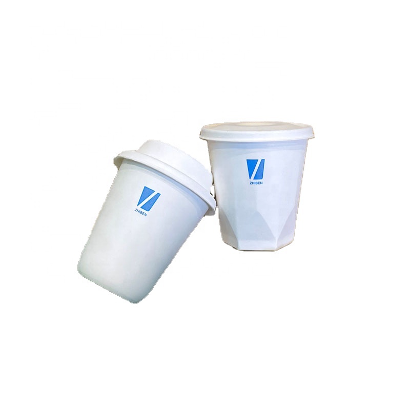 Disposable sugarcane bagasse pulp paper coffee cup with sugarcane lid or cup dome eco lid