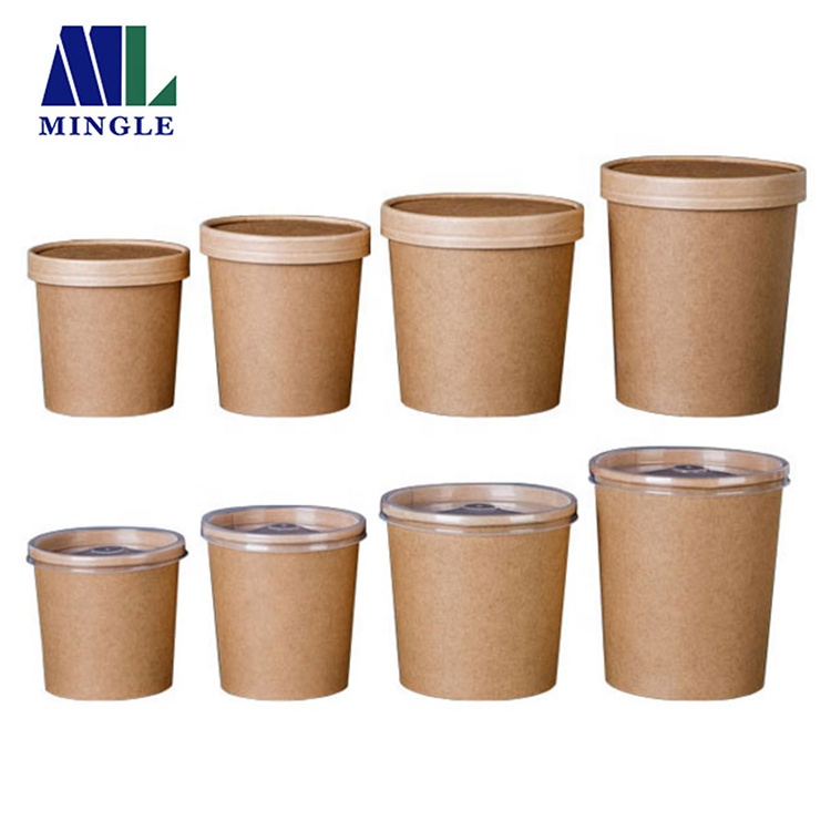 Одноразовая одноразовая суповая чашка из крафт-бумаги vasos desechables