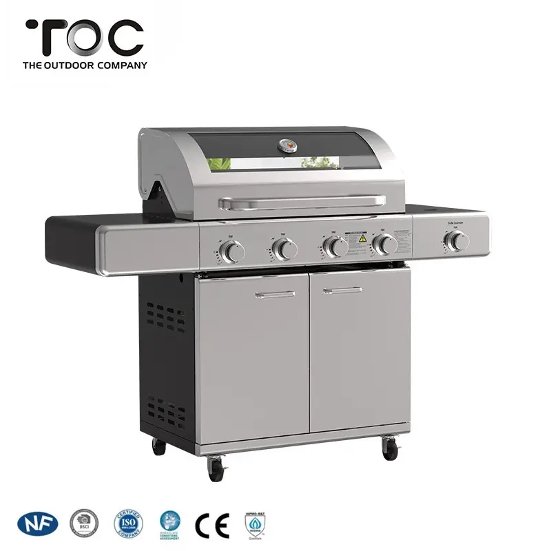 China Manufacturers Portable Commercial Stainless Steel Gas Cooker Oven And Grill Outdoor Barbecue BBQ Gas Grill
