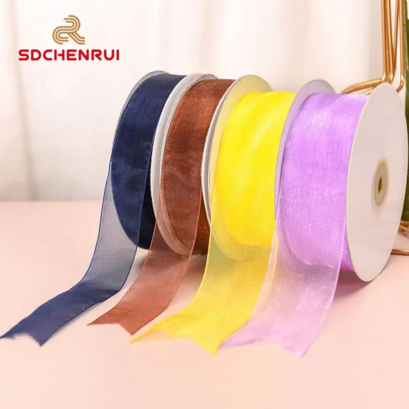25mm-75mm Beautiful Ribbon Packaging ribbon designed for colorful Organza ribbon