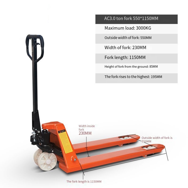 Warehouse cargo hand pallet jack trolley 2 ton Hydraulic manual forklift Jack Pallet Truck