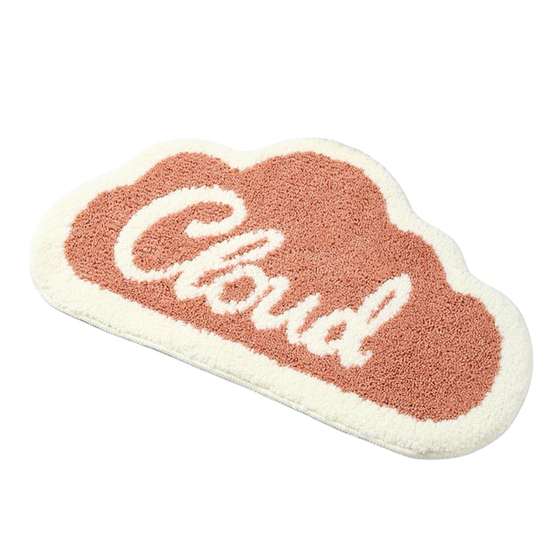 Simple Cloud Shape Microfiber Floor Mat Water Absorption Antiskid Foot Pad for Toilet Bedroom Entrance Mat