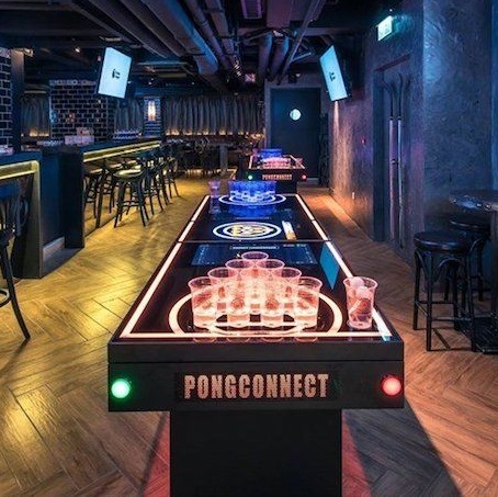 Linhao beer pong Таблица, LED beer pong Таблица изготовленным на заказ логосом, ЗЭЮВ понг Бир