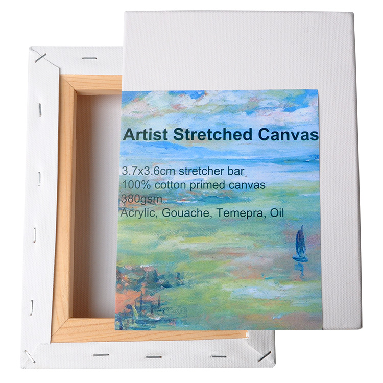 380gsm Primed Cotton Thick Bar White Stretched Canvas for Painting