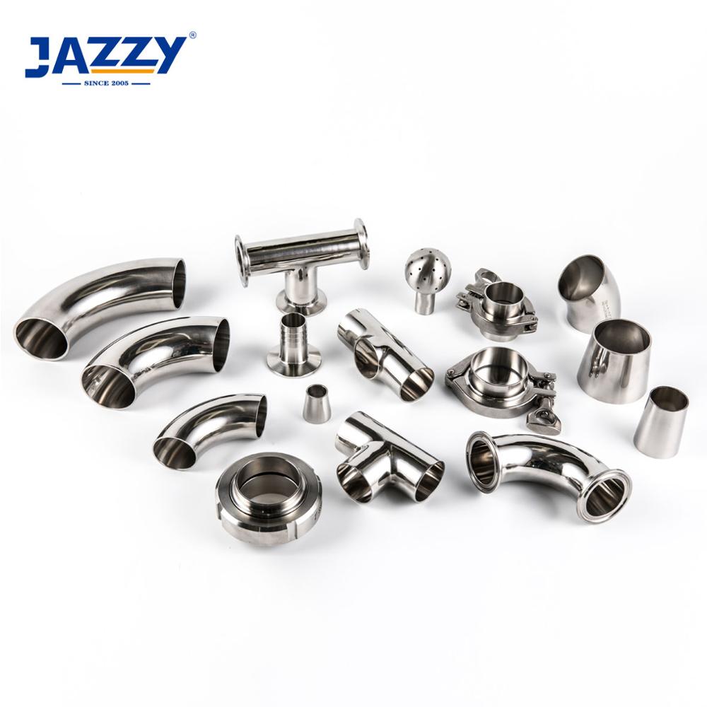 JAZZY ASTM A270 SS316L DIN стандартный зеркальный полированный трубчатый санитарный фитинг из нержавеющей стали