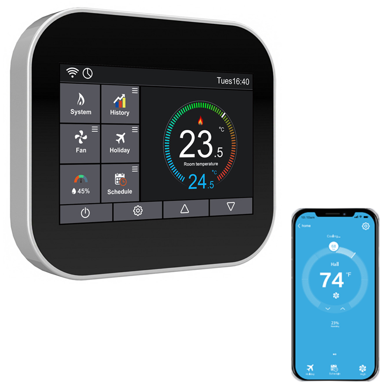 Термостат HVAC с сенсорным экраном и Wi-Fi, напряжение 12 В/24 В, термостат с сенсорным экраном hvac