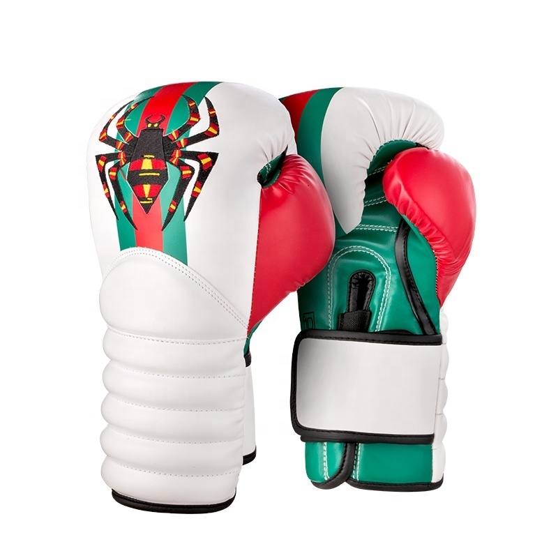 leather 16oz Sparring Martial Arts Training Boxing Gloves custom logo professional Wolon training boxing gloves