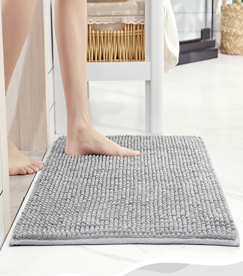 Hot selling good feedback towel bath mat Chenille non slip mat