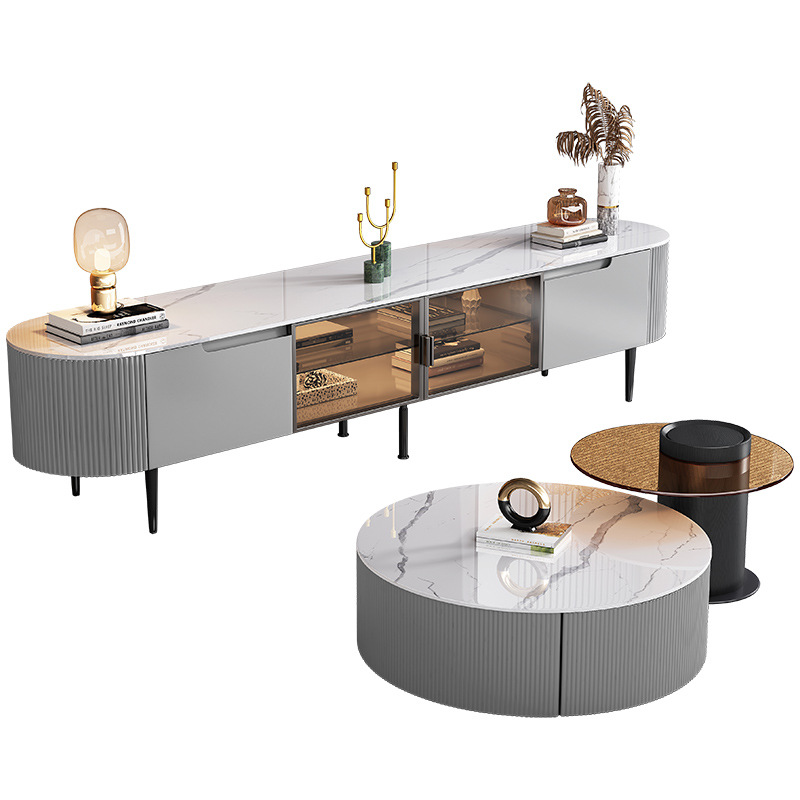 High Gloss Front TV Cabinet Stand и Coffee Table, Living Room Unit Furniture Set