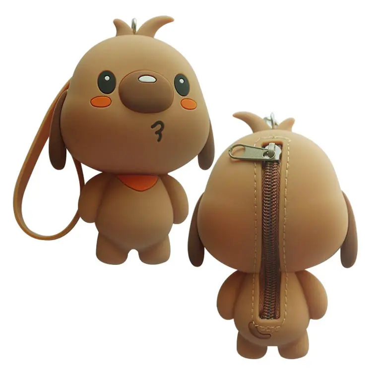 Customized cartoon animal shape coin pouch mini coin bag kids girl silicone wallet purse