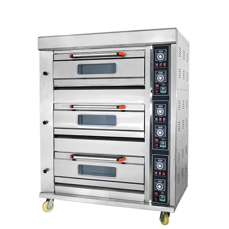 gasbaking equipment commercial Deck Oven for Pizza 3 Deck 6 Trays