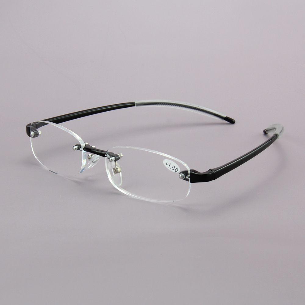 EUGENIA 2021 Fashion Adult Frameless Reading Glasses Wholesale Customization Different Colors Tr90 Clear rimless Reading Glasses
