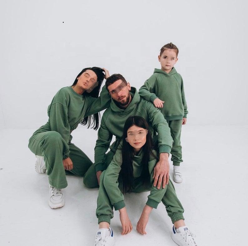 Winter Autumn family hoodie+jogger set clothes mommy and son daughter matching outfit mommy and me outfits