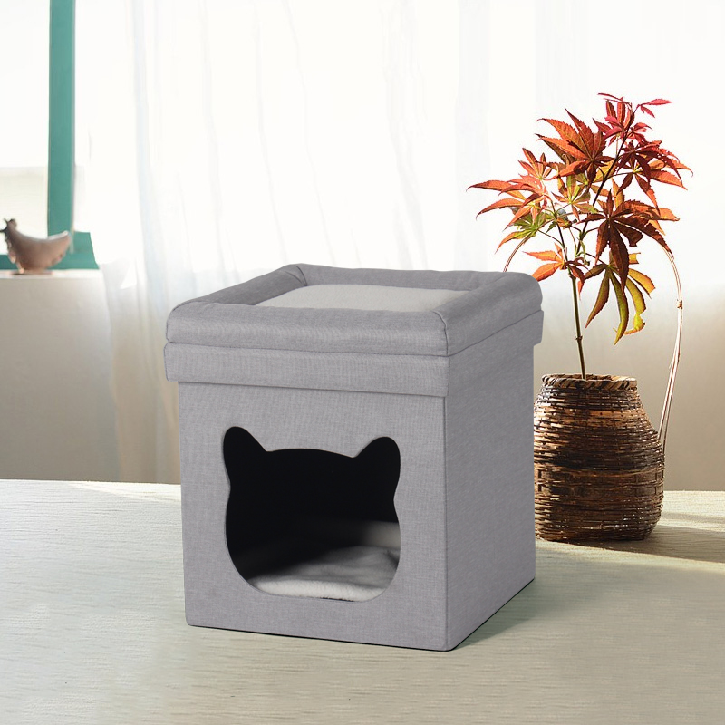 Home Living Room Bedroom Furniture Gray Ottoman for Cats
