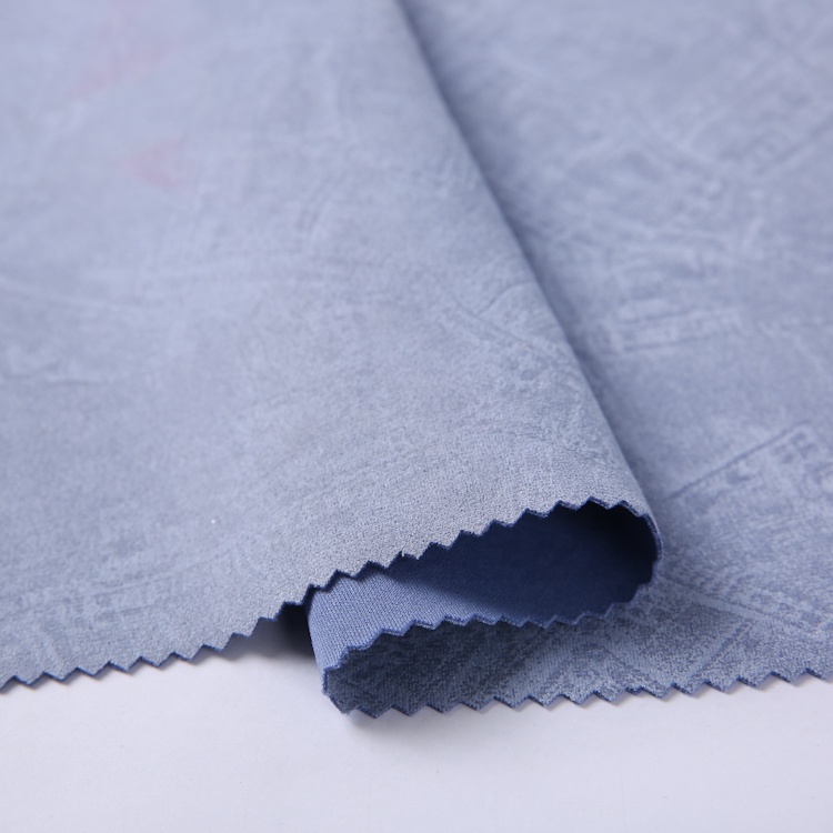 foil scuba knitting bronzed coated suede fabric composition for coat pale blue