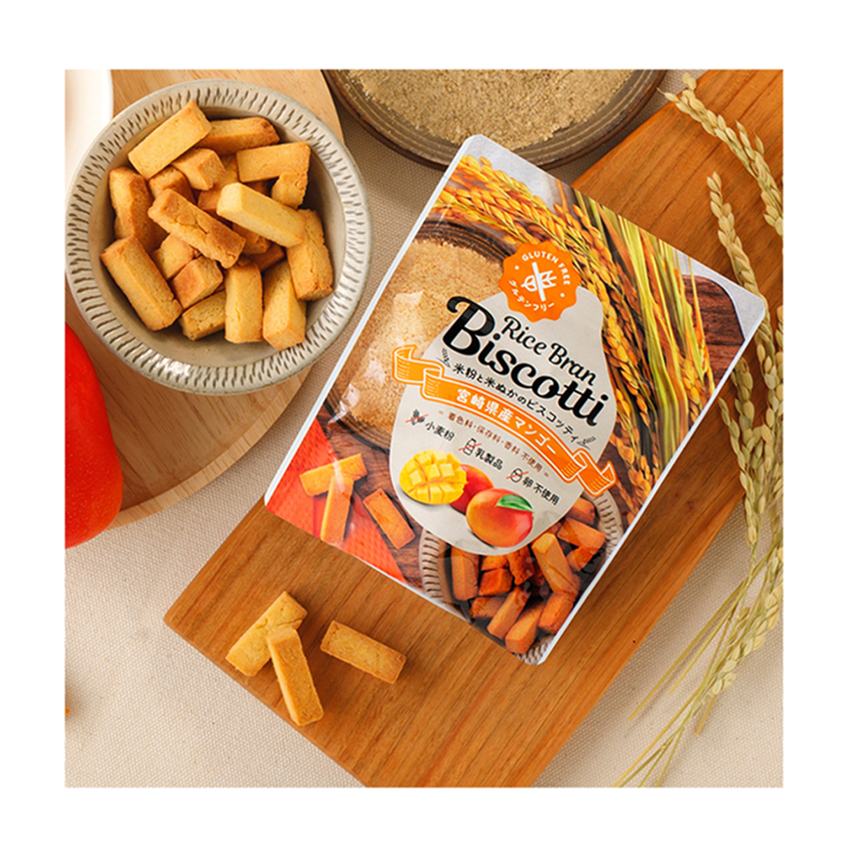 Рисовые отруби, манго BISCOTTI, без запаха, наборы, бисквит, печенье