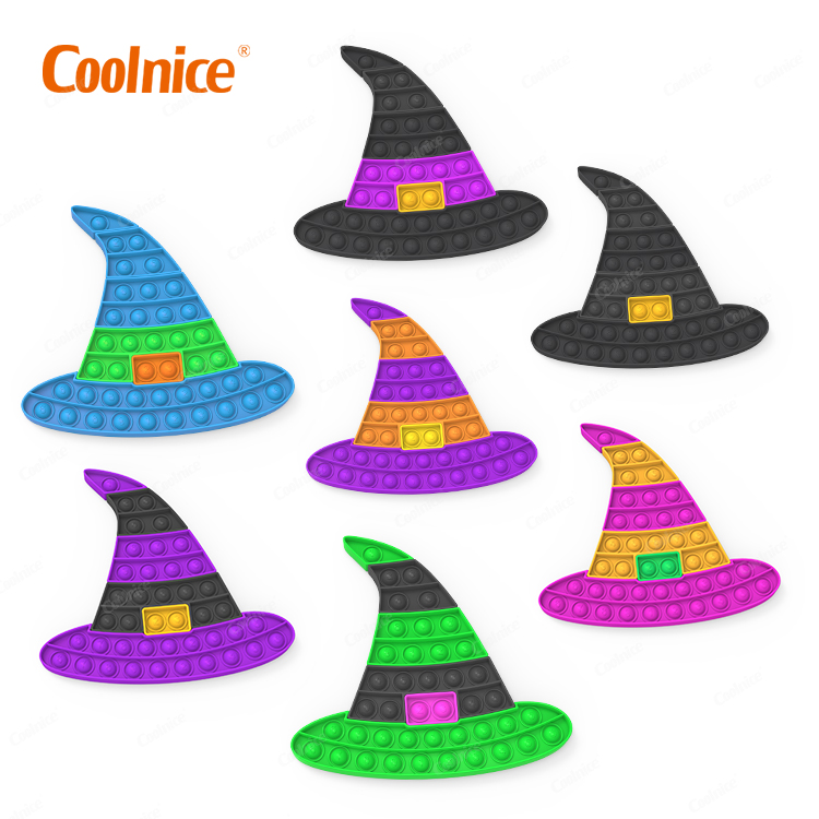 Kids Games Anti Stress Adult Children Sensory Toy Playing Board Halloween Gift Push Fidget Halloween Hat Pop Toys