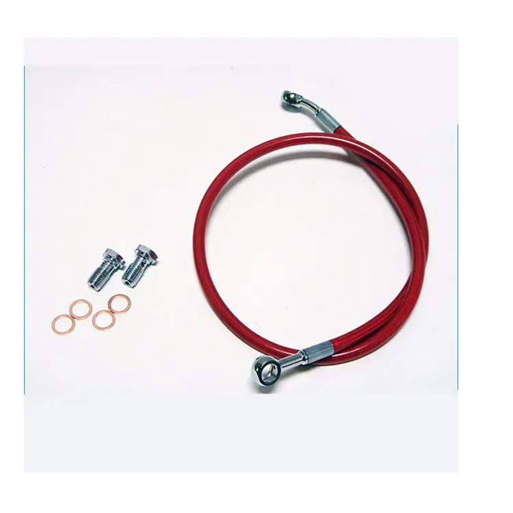 SAE J1401 1/8 Inch 3.2mm Colored An3 Nylon Tube Stainless Steel Braided Motorcycle Hydraulic Brake Oil Hose Line Tube
