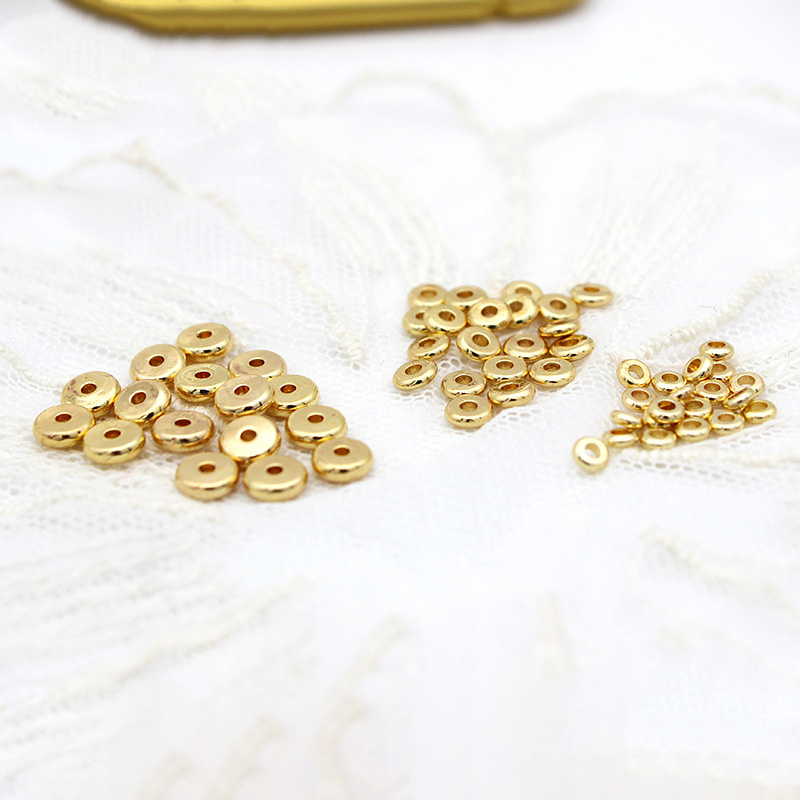 Handmade diy jewelry accessories copper plated 18k minimalist spacer gasket beaded material