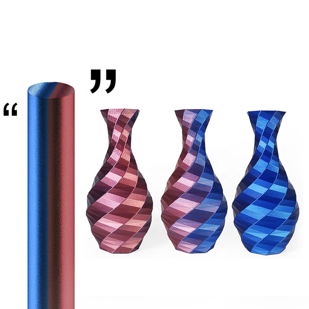 Двухцветная 3d нить для печати, как шелк, фабрика PLA