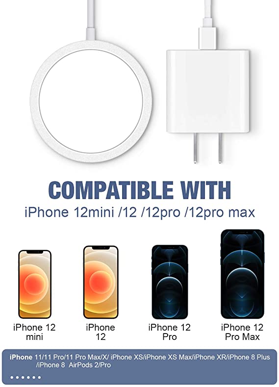 Customized Logo Fast QI Ultra thin Portable Magsafes Charging for iPhone 12 360 Degree Rotation Quick Magnetic Wireless Charger