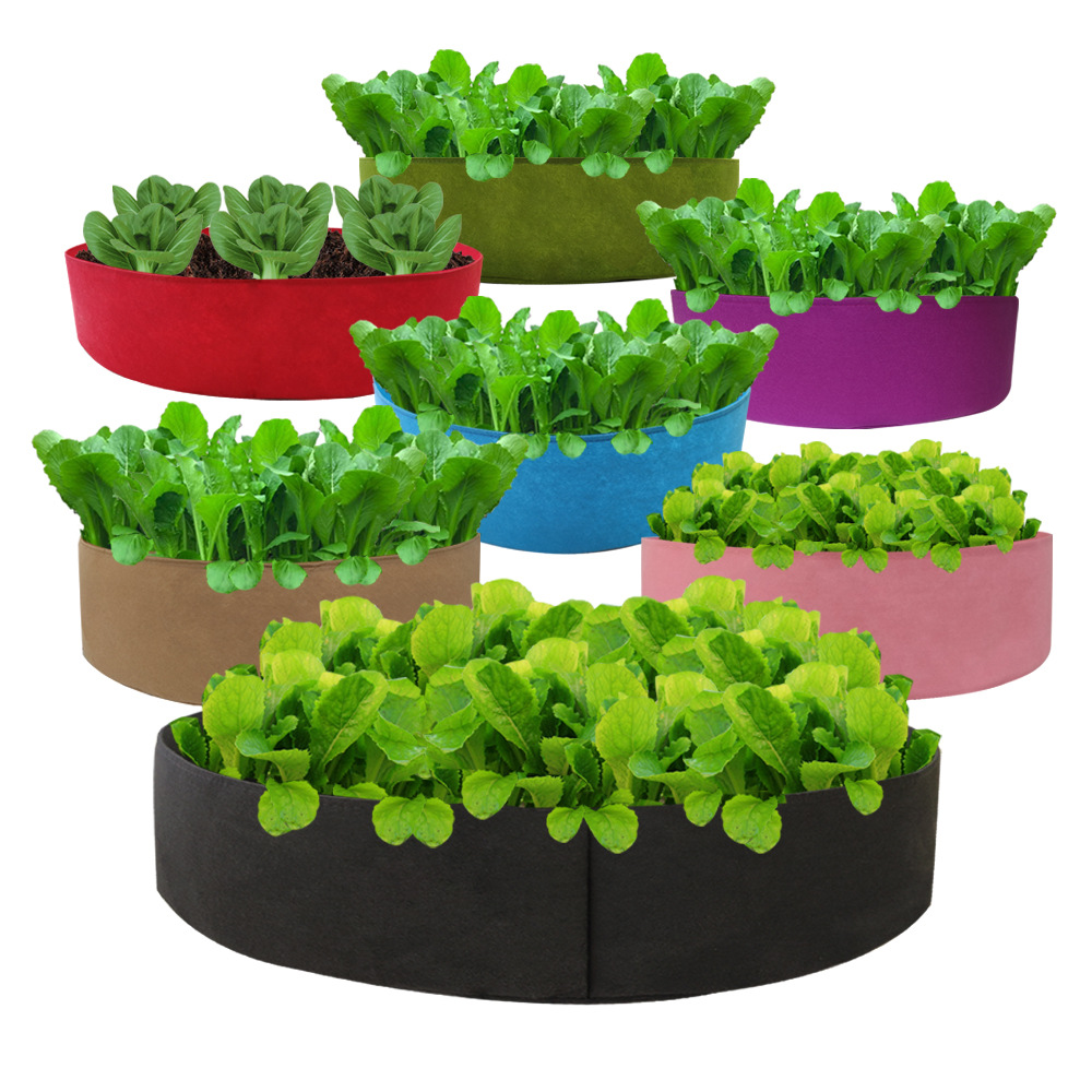 50 Gallons Round Planting Container Grow Bags Breathable Felt Fabric Planter Pot for Plants Nursery Pot Fabric Raised Garden Bed
