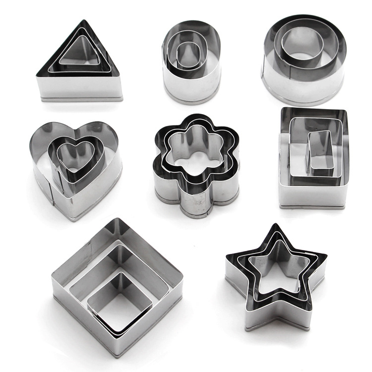 New 24Pcs/Set Cake Mold Stainless Steel Cake Tin Cooking Ring Cake Mould Set For Cooking Desserts