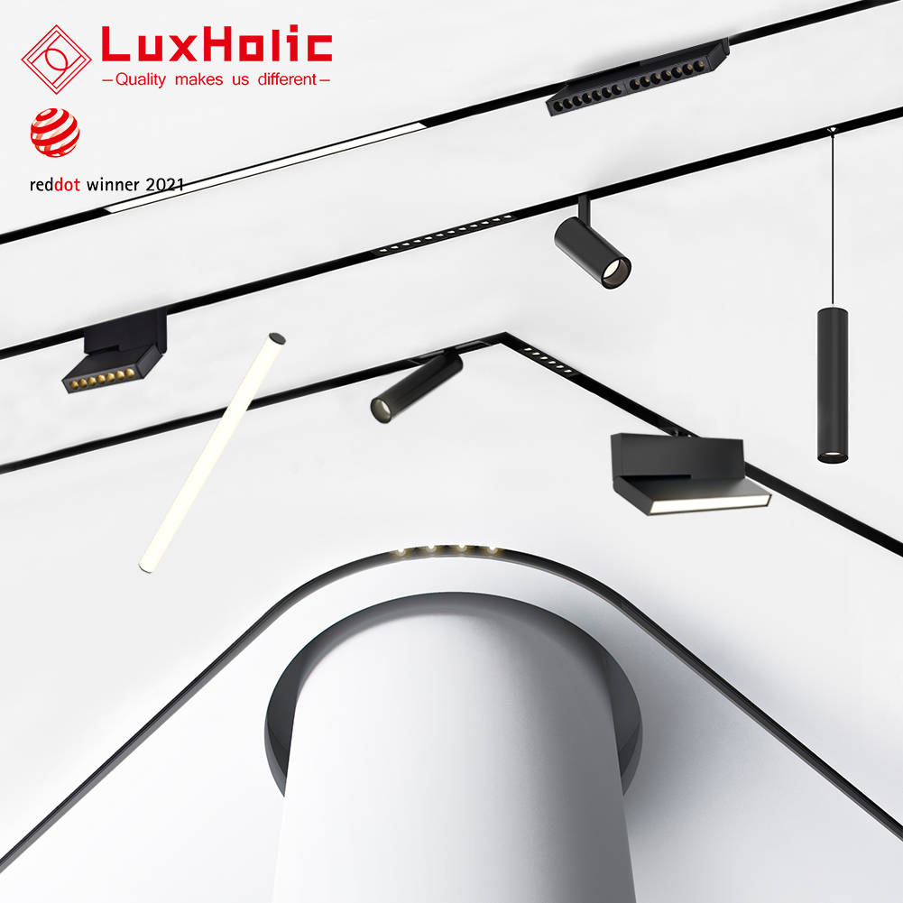 Luxholic новый тренд 24 в линейный прожектор поверхность встраиваемый подвесной Магнитный Трековый светильник система светодиодные магнитные всасывающие трековые светильники