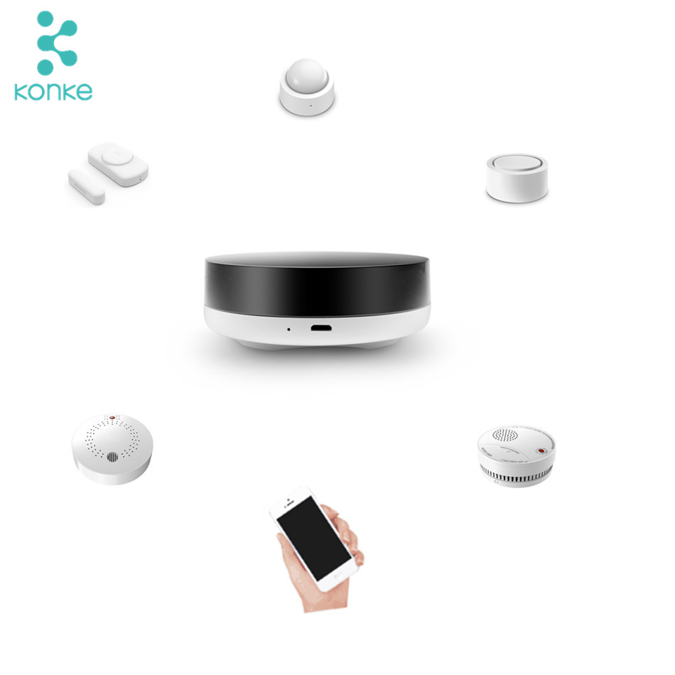 Беспроводной дверной датчик Konke zigbee gateway, система умного дома для IOT решений, беспроводной датчик температуры для домашней автоматизации