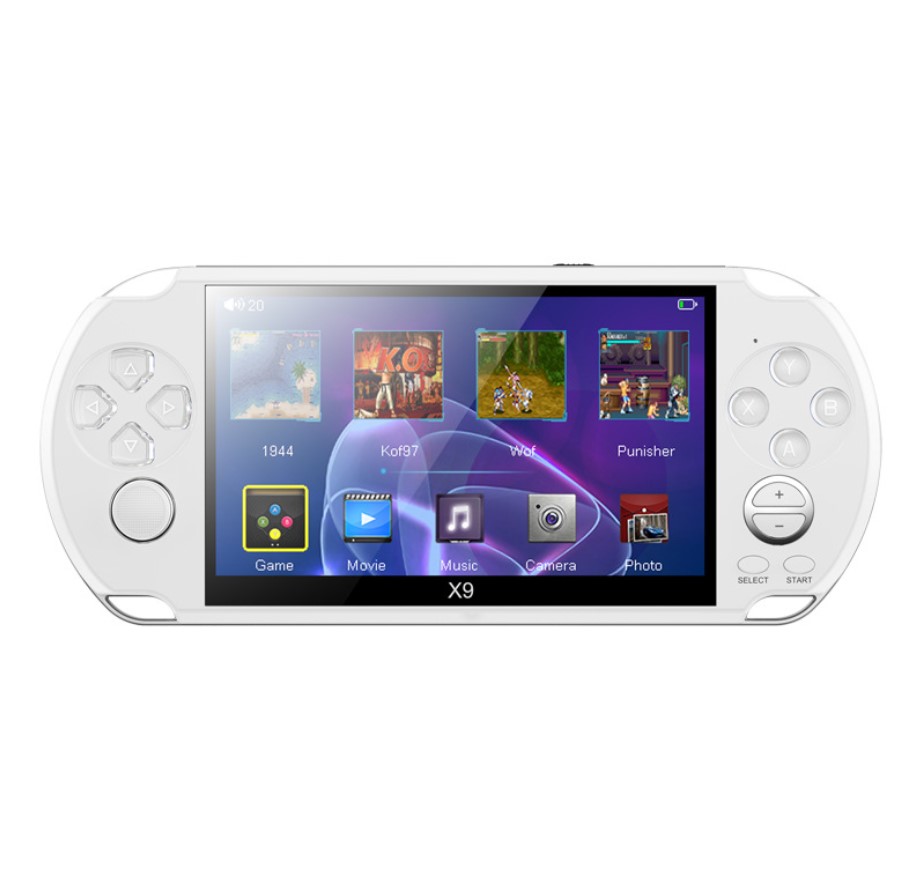 Newest design 5.0 inch 8gb 16gb 32gb max video retro game console x9 handheld game player