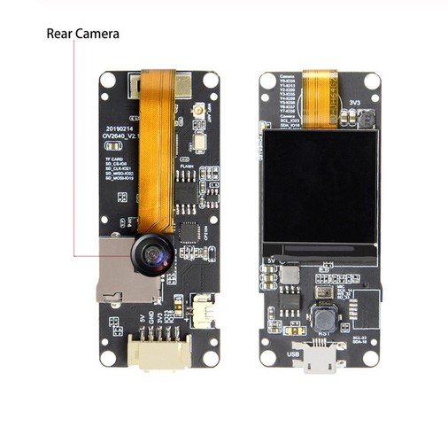 TTGO T-Camera Plus ESP32-DOWDQ6 8MB SPRAM Camera Module OV2640 1,3 Inch Display Rear Camera