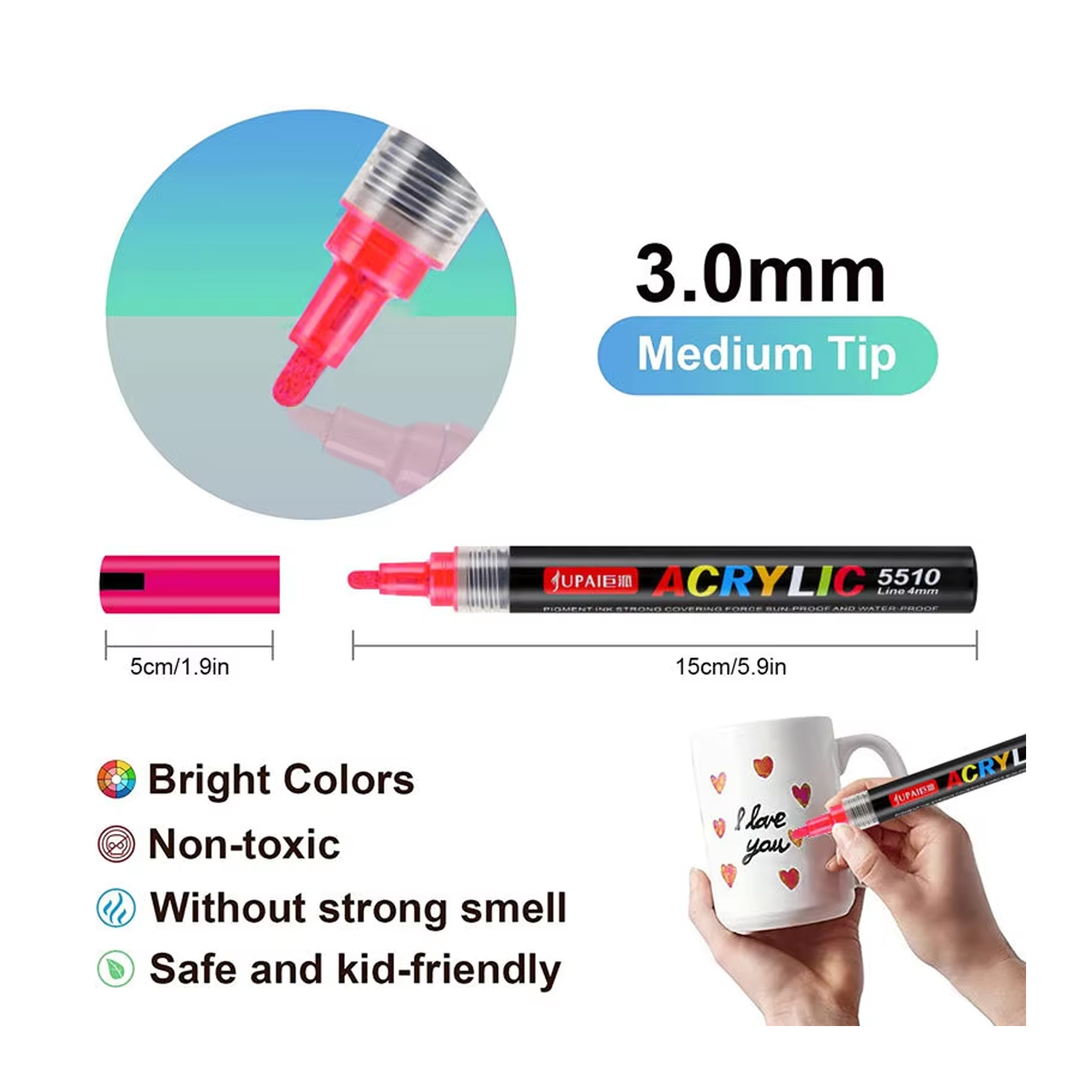 12/24/36/48/60 pack Paint Permanent Marker Pens Water based Acrylic Paint Marker Eco-friendly Kids DIY Craft Paint Marker Pen