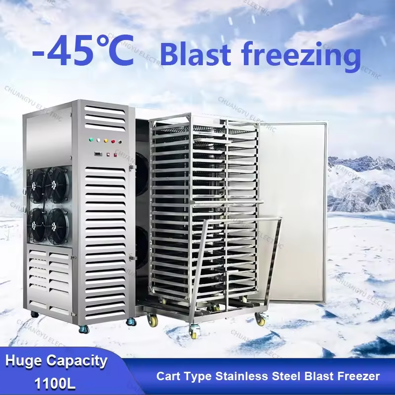 Food Processing Flash Quick Freezing Equipment Blast Chiller Freezer Machine For Selling