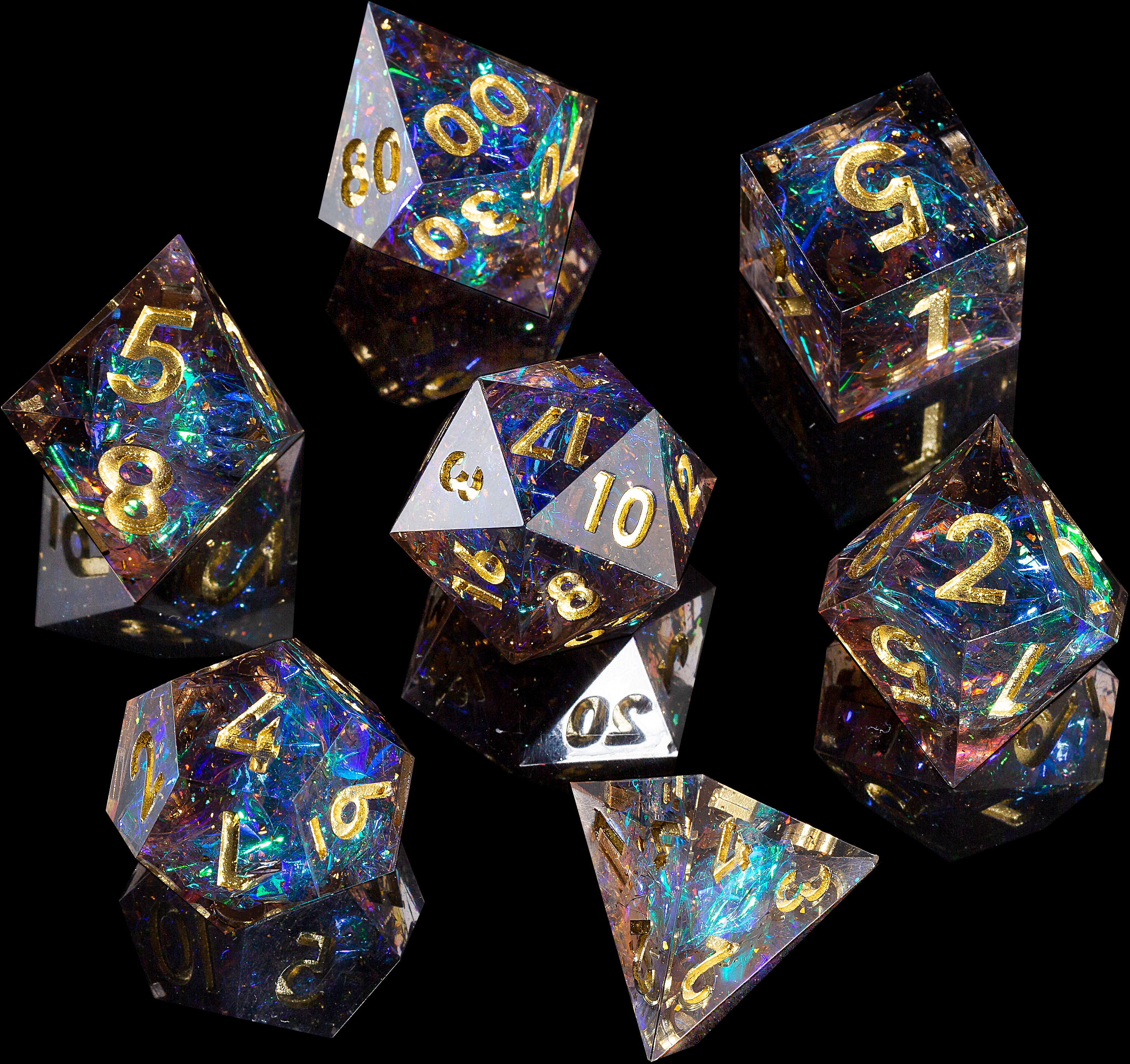 Мини-Планета DND набор игральных костей ручной работы из смолы DND игральные кости с острыми краями и красивыми потолками Galaxy Dark DND набор игральных костей
