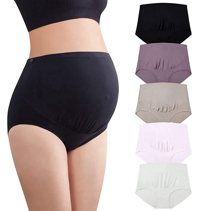 Maternity Underwear Women's Seamless Maternity Panties High Waist Cotton Plus Size Breathable 100% Cotton Anti-static Support 3D