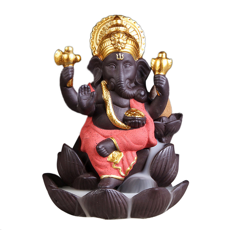 Ywbeyond слон Бог Ganesha Лотос обратного потока благовония горелка Будда Таиланд индийский буддийский водопад ладана палочки держатель