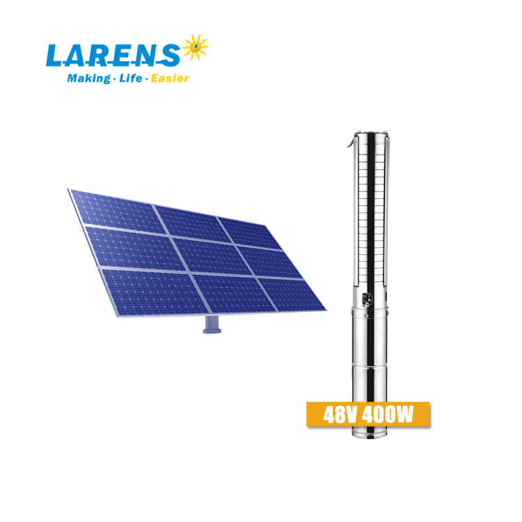 Larens DC 48V 400W Рабочее колесо из нержавеющей стали, солнечный глубоководный насос со встроенным контроллером