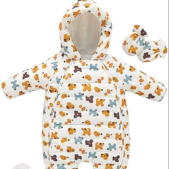 Baby Boys Girls Snowsuit Winter Romper Hooded Overall Down Coat Doule Zippers Jacket Outfit 3-24 Months