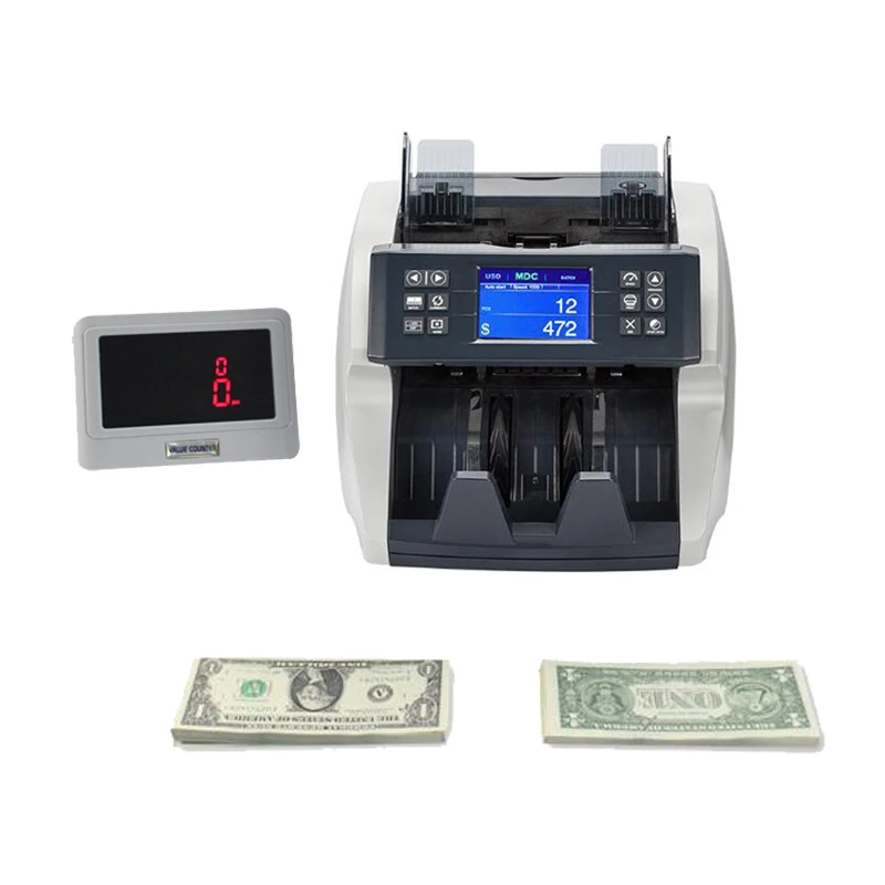 Money Counter Machine Detection USD EURO Currency Bill Counters UV/MG/IR Banknote Detector