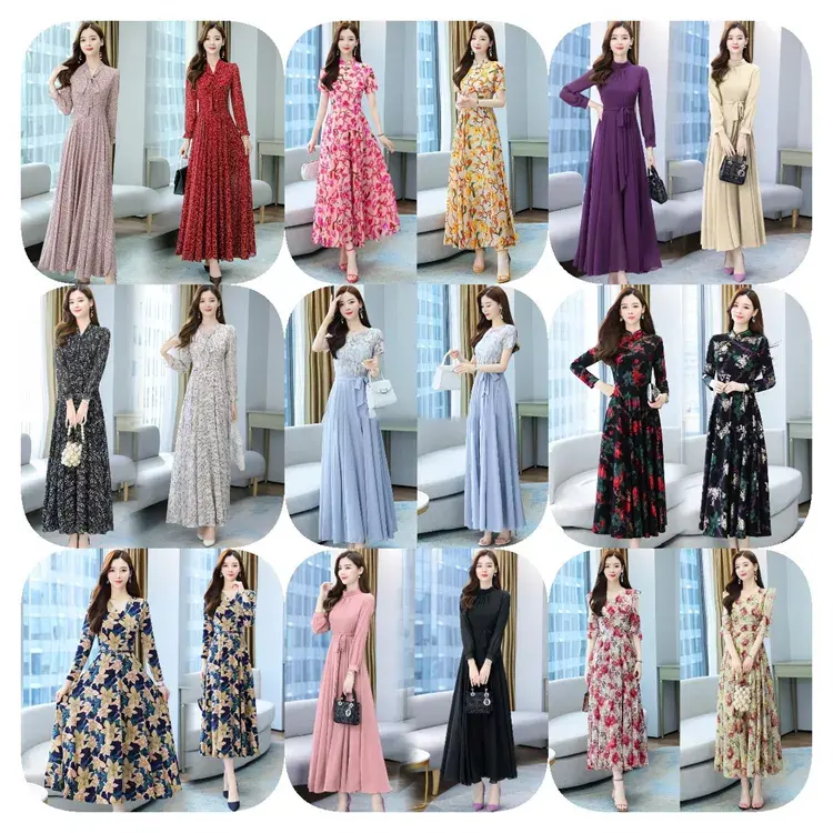 Wholesale High Quality South Korea 2022 Spring Summer New Frilly Lace Dress Women's Fluffy Sleeves Elegant Dress