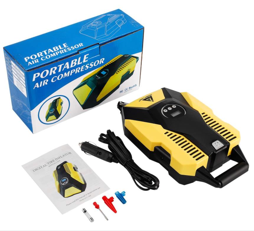 150 PSI Carrying Case Portable Car Air Compressor Digital Tire Inflator For Auto Pump/Shut Off Feature