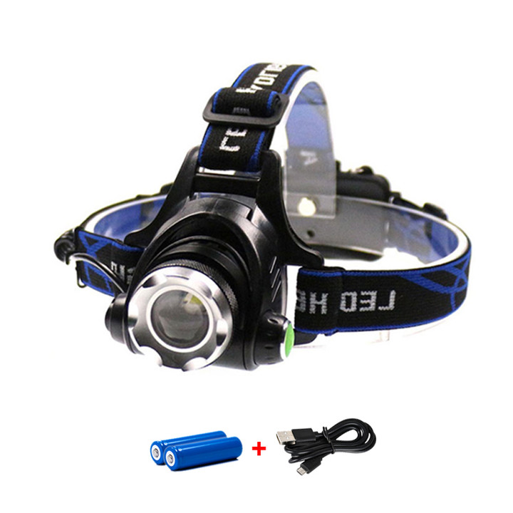 Camping 5000 Lumens 4 Mode Headlight Head Lamp With 18650 Rechargeable Battery  Zoom Aluminum Waterproof Led Headlamp