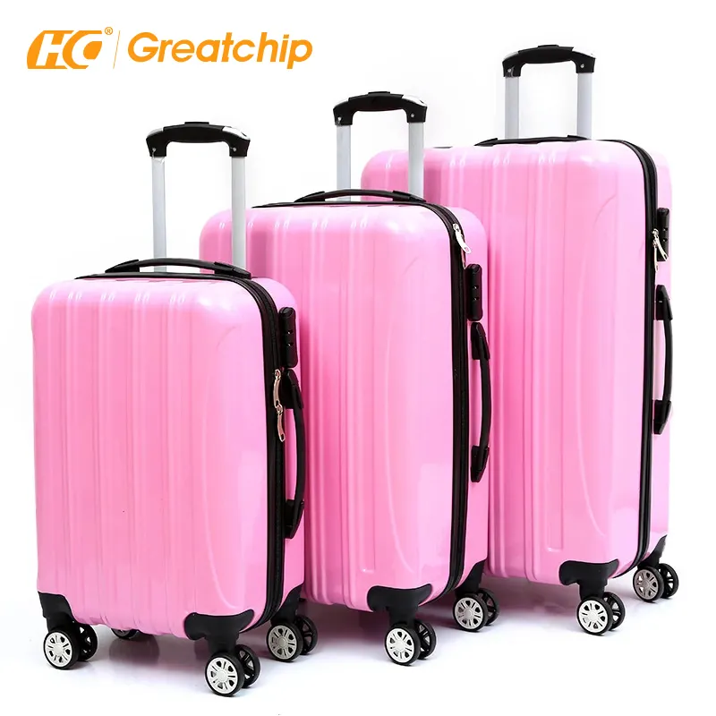 Bright Color Travelling Luggage Set Airport ABS Suitcase Hard Shell Makeup Trolley Case Bags 4 Wheel Spinner Luggage