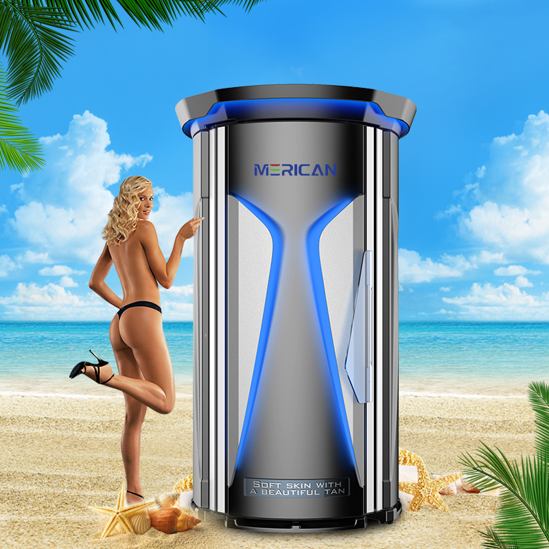 Best Price UVB Solarium F11 Indoor Tanning Beds Rubino Red Light Sun Tan Bronzing Vertical Design Standup Tanning Salon Sunbed