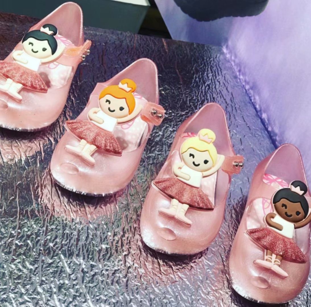 Новинка 2020, детские туфли Melissa, желейные туфли с открытым носком для девочек и с мягкой подошвой, сандалии для маленьких девочек с героями мультфильмов