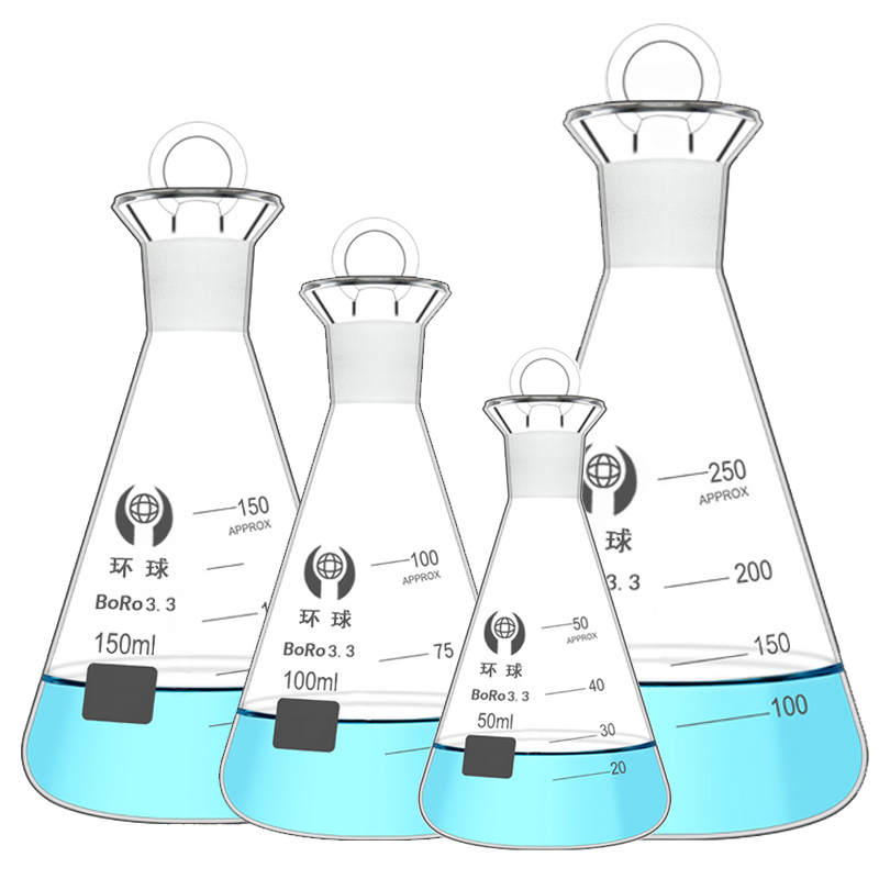 China Manufacturer Fixed Iodine Triangular Flask High Borosilicate Glass Teaching Aids Transparent
