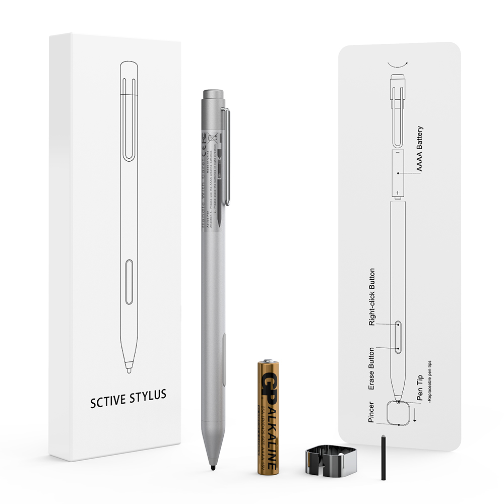 Microsoft Pen for Surface Pro Go Сертифицированный активный стилус с чувствительностью к давлению 1024 с отклонением от ладони