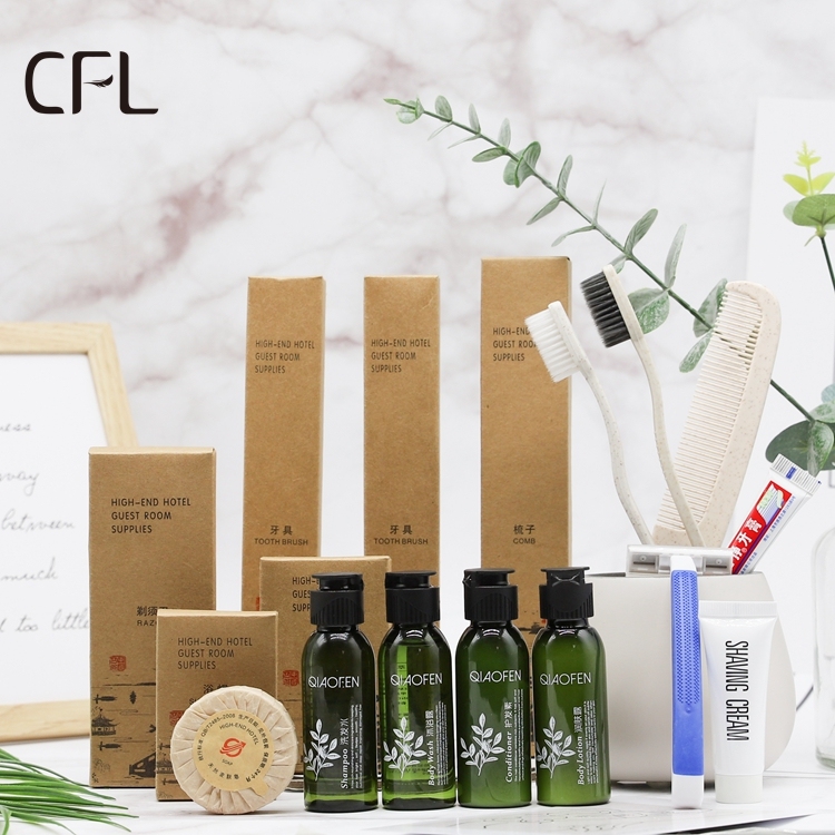 CFL Manufacturer OEM Custom Travel Amenity Bulk Hotel Room Consumable Amenities Kit for Resort Hotel