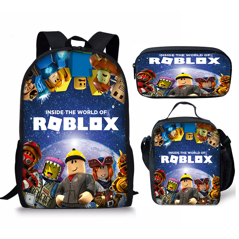 Рюкзак Roblox, сумки для учеников, комплект из 3 предметов, школьные сумки, рюкзак, сумка через плечо для подростков, пенал, коробка для ланча, школьные сумки