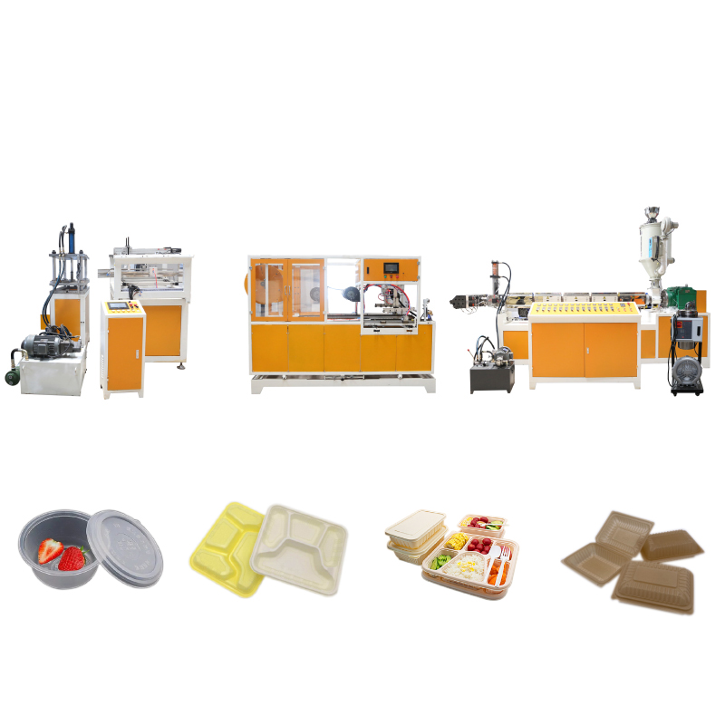 PLA 100%biodegradable corn starch Plastic tray container vacuum thermoforming machine